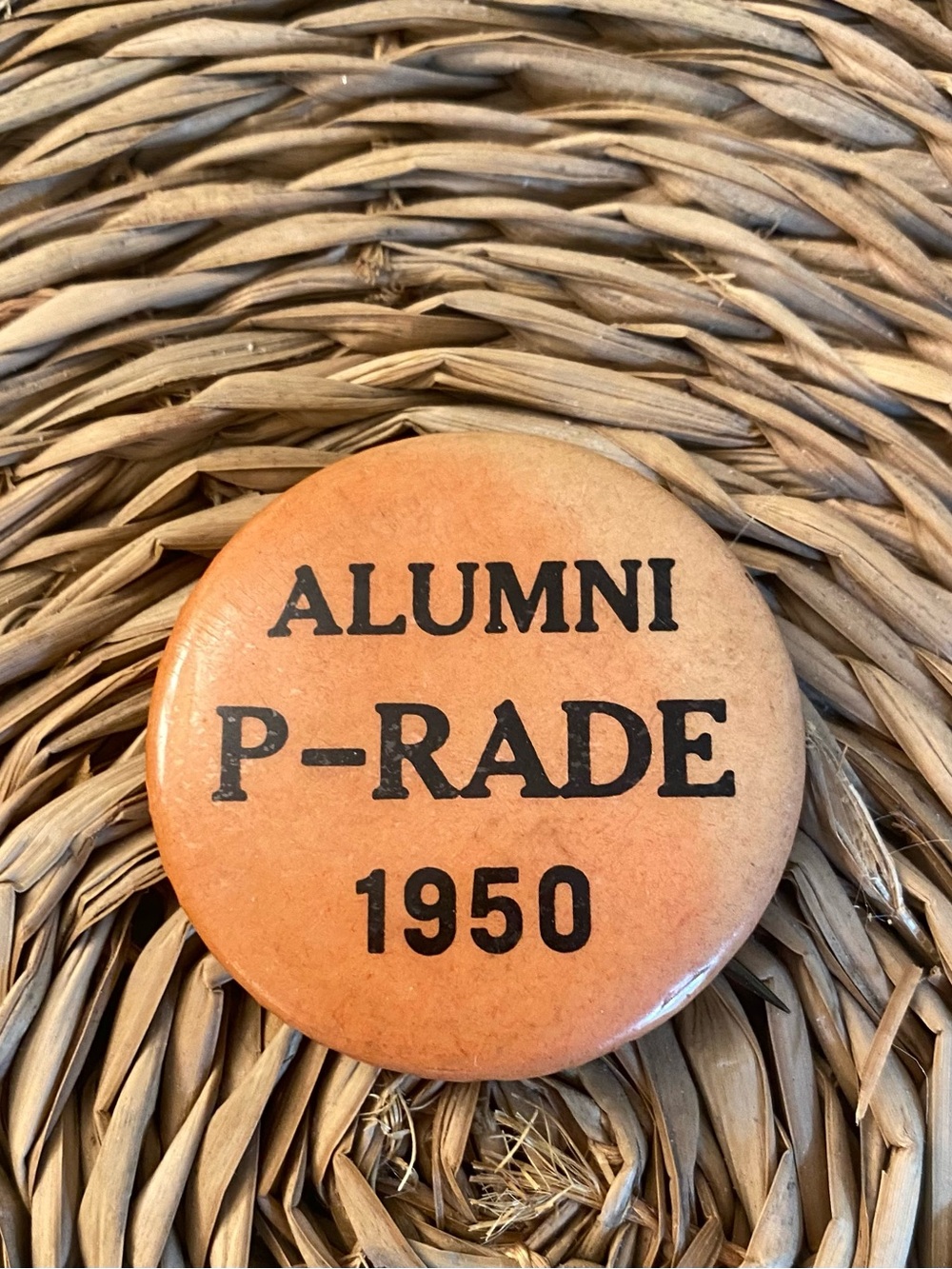 vtg 1950 Princeton University Alumni P-RADE Button Back Pin